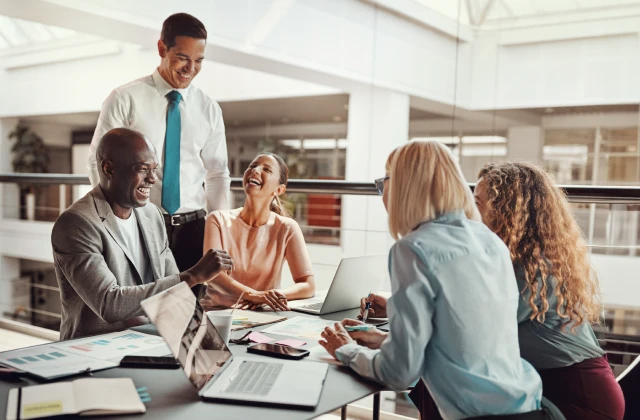 People sitting at the desk